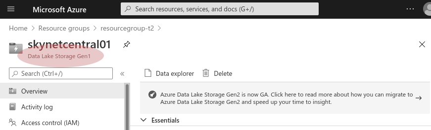 Datalake Generation Screenshot